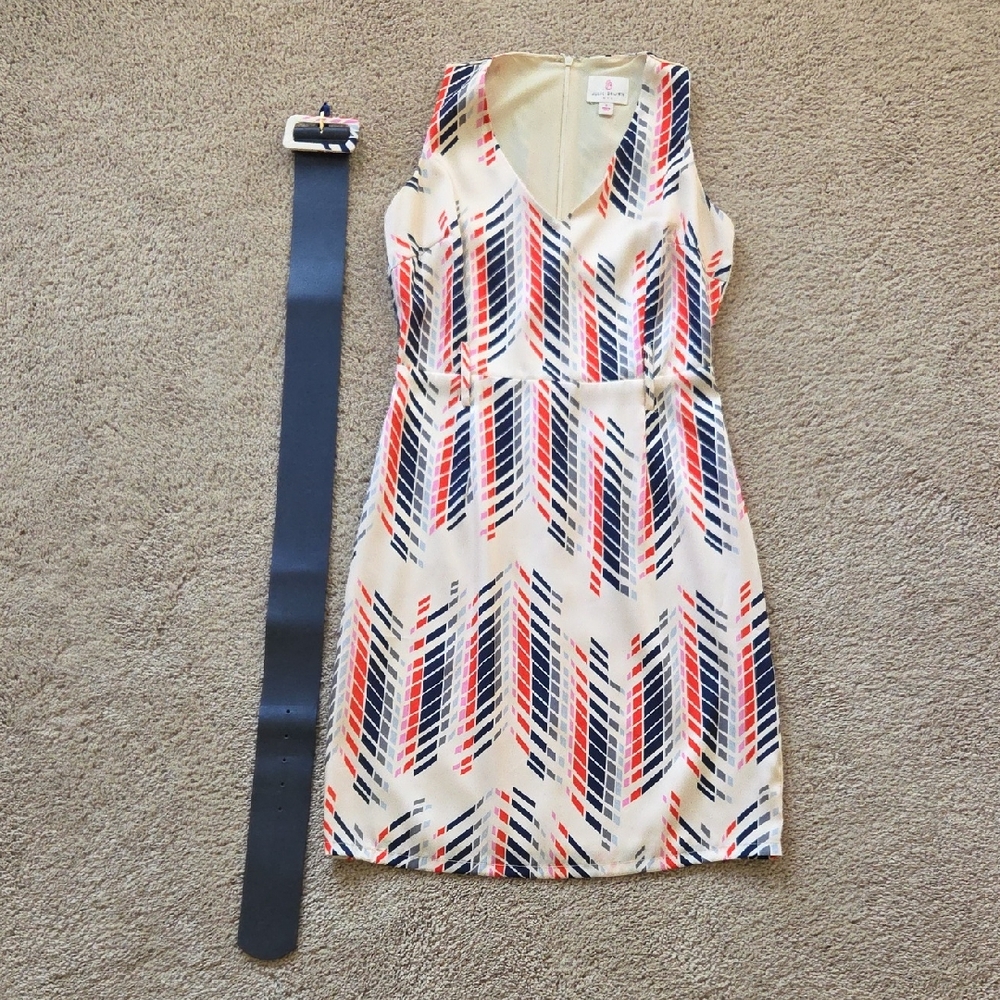 JB by Julie Brown V-Neck Chevron Midi Dress
